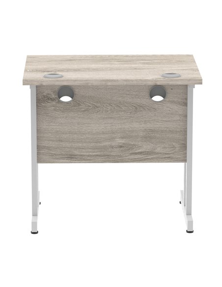 Dynamic Impulse 800 x 600mm Straight Office Desk Grey Oak Top Silver Cantilever Leg I003060 - pic 75562 | FastDaddyshop