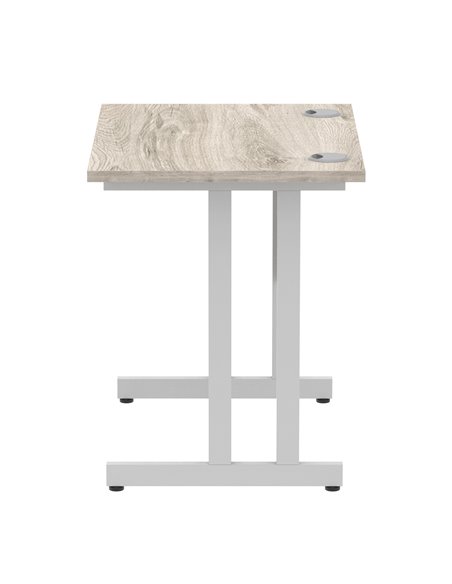 Dynamic Impulse 800 x 600mm Straight Office Desk Grey Oak Top Silver Cantilever Leg I003060 - pic 75564 | FastDaddyshop