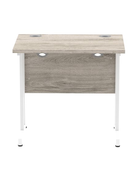 Dynamic Impulse 800 x 600mm Straight Office Desk Grey Oak Top White Cantilever Leg I003061 - pic 75566 | FastDaddyshop