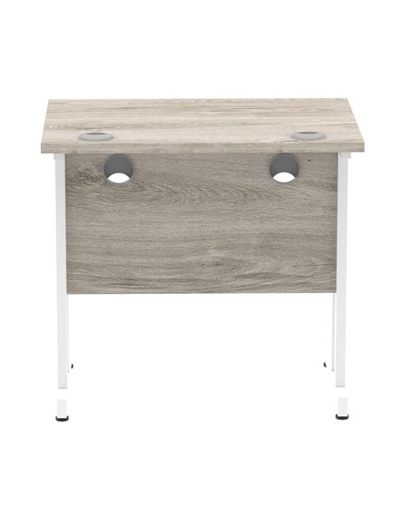Dynamic Impulse 800 x 600mm Straight Office Desk Grey Oak Top White Cantilever Leg I003061 - pic 75570 | FastDaddyshop