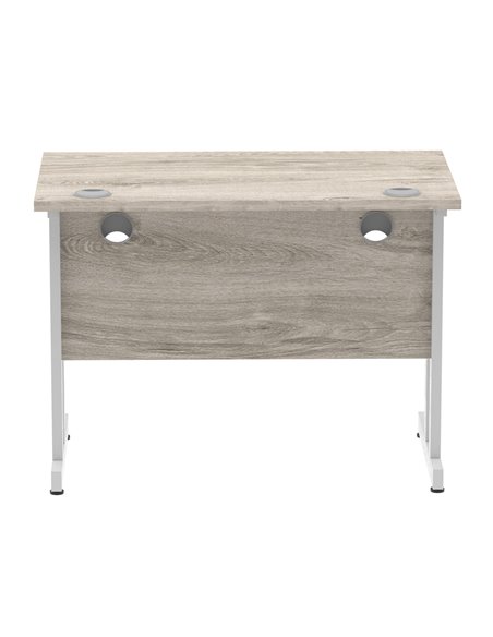 Dynamic Impulse 1000 x 600mm Straight Office Desk Grey Oak Top Silver Cantilever Leg I003063 - pic 75578 | FastDaddyshop