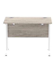 Dynamic Impulse 1000 x 600mm Straight Office Desk Grey Oak Top White Cantilever Leg I003064 2