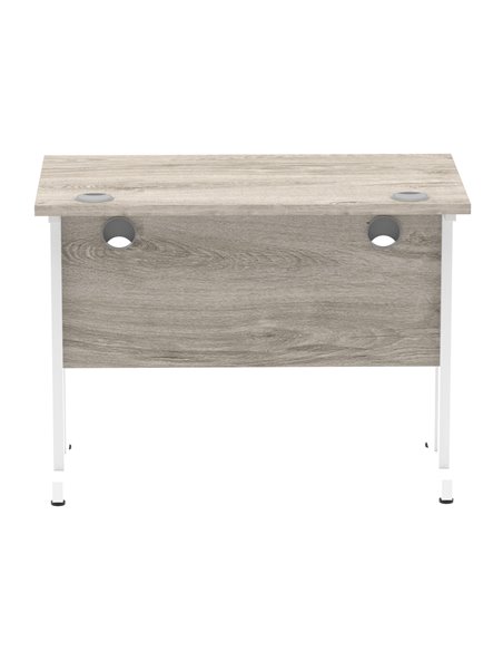 Dynamic Impulse 1000 x 600mm Straight Office Desk Grey Oak Top White Cantilever Leg I003064 - pic 75586 | FastDaddyshop