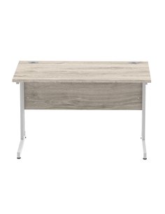 Dynamic Impulse 1200 x 800mm Straight Office Desk Grey Oak Top Silver Cantilever Leg I003066 2