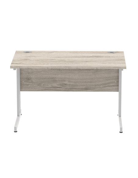 Dynamic Impulse 1200 x 800mm Straight Office Desk Grey Oak Top Silver Cantilever Leg I003066 - pic 75591 | FastDaddyshop