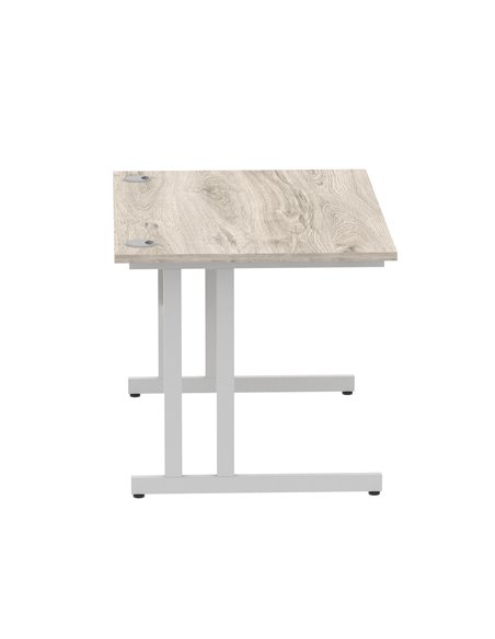 Dynamic Impulse 1200 x 800mm Straight Office Desk Grey Oak Top Silver Cantilever Leg I003066 - pic 75593 | FastDaddyshop