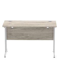 Dynamic Impulse 1200 x 600mm Straight Office Desk Grey Oak Top Silver Cantilever Leg I003067 2