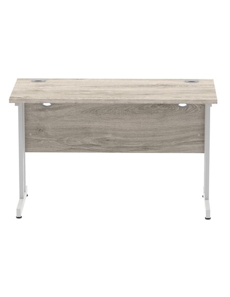 Dynamic Impulse 1200 x 600mm Straight Office Desk Grey Oak Top Silver Cantilever Leg I003067 - pic 75599 | FastDaddyshop