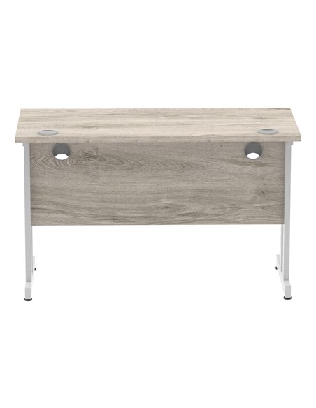 Dynamic Impulse 1200 x 600mm Straight Office Desk Grey Oak Top Silver Cantilever Leg I003067 - pic 75603 | FastDaddyshop