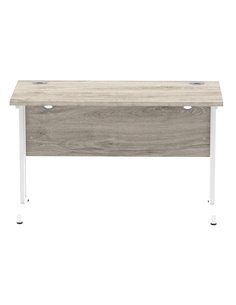 Dynamic Impulse 1200 x 600mm Straight Office Desk Grey Oak Top White Cantilever Leg I003068 2