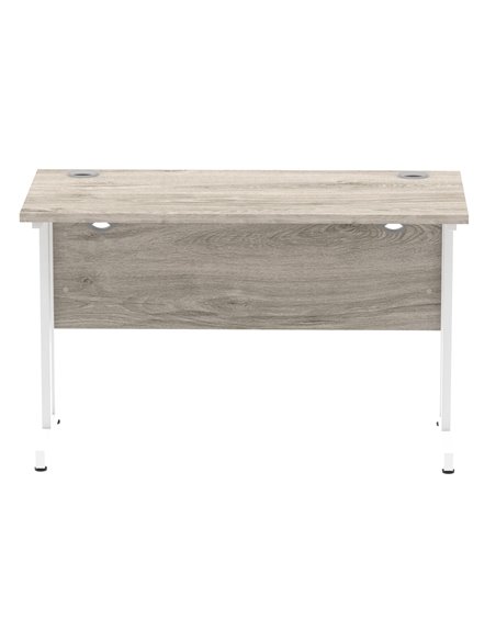 Dynamic Impulse 1200 x 600mm Straight Office Desk Grey Oak Top White Cantilever Leg I003068 - pic 75607 | FastDaddyshop
