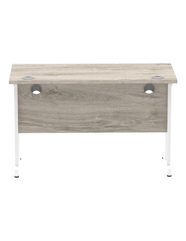 Dynamic Impulse 1200 x 600mm Straight Office Desk Grey Oak Top White Cantilever Leg I003068