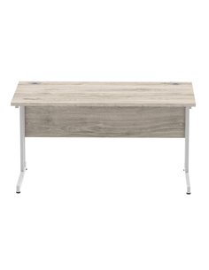 Dynamic Impulse 1400 x 800mm Straight Office Desk Grey Oak Top Silver Cantilever Leg I003070 2