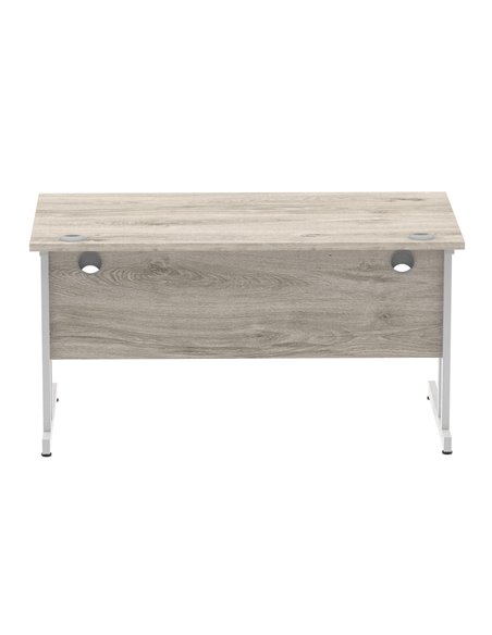 Dynamic Impulse 1400 x 800mm Straight Office Desk Grey Oak Top Silver Cantilever Leg I003070 - pic 75620 | FastDaddyshop