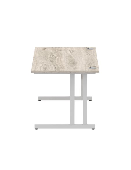 Dynamic Impulse 1400 x 800mm Straight Office Desk Grey Oak Top Silver Cantilever Leg I003070 - pic 75622 | FastDaddyshop