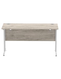 Dynamic Impulse 1400 x 600mm Straight Office Desk Grey Oak Top Silver Cantilever Leg I003071 2