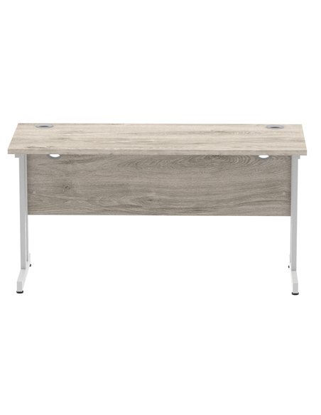 Dynamic Impulse 1400 x 600mm Straight Office Desk Grey Oak Top Silver Cantilever Leg I003071 - pic 75624 | FastDaddyshop
