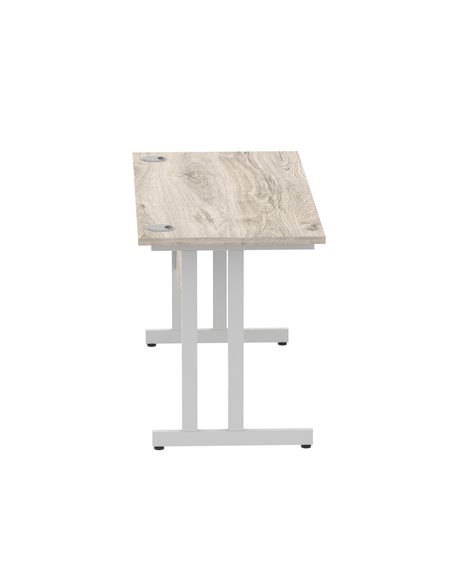 Dynamic Impulse 1400 x 600mm Straight Office Desk Grey Oak Top Silver Cantilever Leg I003071 - pic 75626 | FastDaddyshop