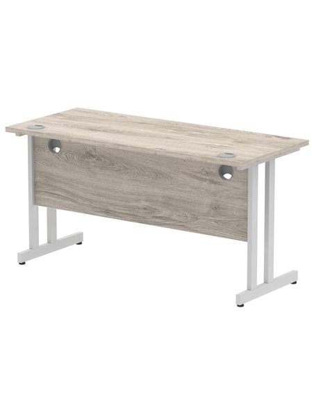 Dynamic Impulse 1400 x 600mm Straight Office Desk Grey Oak Top Silver Cantilever Leg I003071 - pic 75627 | FastDaddyshop