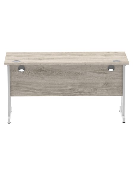 Dynamic Impulse 1400 x 600mm Straight Office Desk Grey Oak Top Silver Cantilever Leg I003071 - pic 75628 | FastDaddyshop