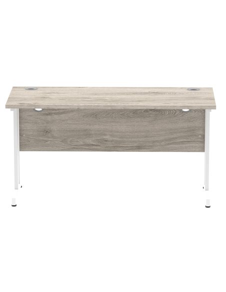 Dynamic Impulse 1400 x 600mm Straight Office Desk Grey Oak Top White Cantilever Leg I003072 - pic 75632 | FastDaddyshop