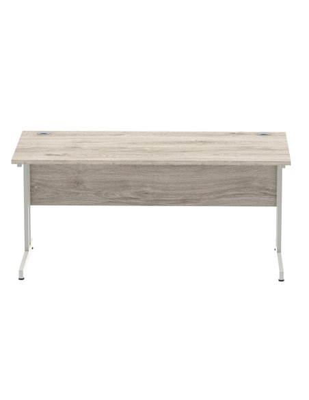 Dynamic Impulse 1600 x 800mm Straight Office Desk Grey Oak Top Silver Cantilever Leg I003074 - pic 75641 | FastDaddyshop