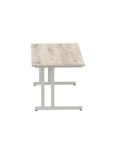 Dynamic Impulse 1600 x 800mm Straight Office Desk Grey Oak Top Silver Cantilever Leg I003074 - pic 75643 | FastDaddyshop