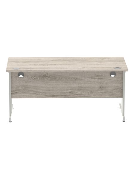 Dynamic Impulse 1600 x 800mm Straight Office Desk Grey Oak Top Silver Cantilever Leg I003074 - pic 75645 | FastDaddyshop