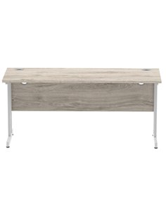 Dynamic Impulse 1600 x 600mm Straight Office Desk Grey Oak Top Silver Cantilever Leg I003075 2