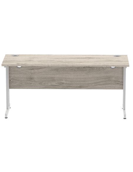 Dynamic Impulse 1600 x 600mm Straight Office Desk Grey Oak Top Silver Cantilever Leg I003075 - pic 75649 | FastDaddyshop
