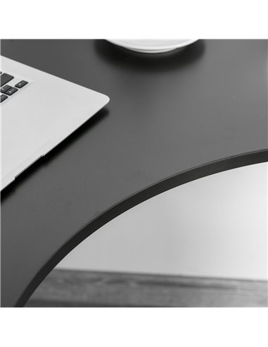 HOMCOM L-Shaped Computer Desk Table with Storage Drawer Home Office Corner Industrial Style Workstation, Black