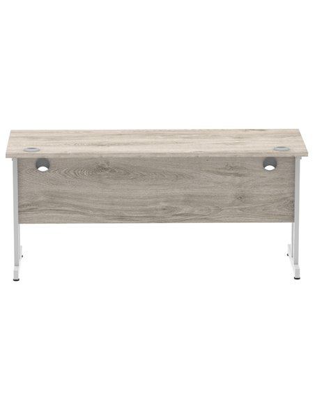Dynamic Impulse 1600 x 600mm Straight Office Desk Grey Oak Top Silver Cantilever Leg I003075 - pic 75653 | FastDaddyshop