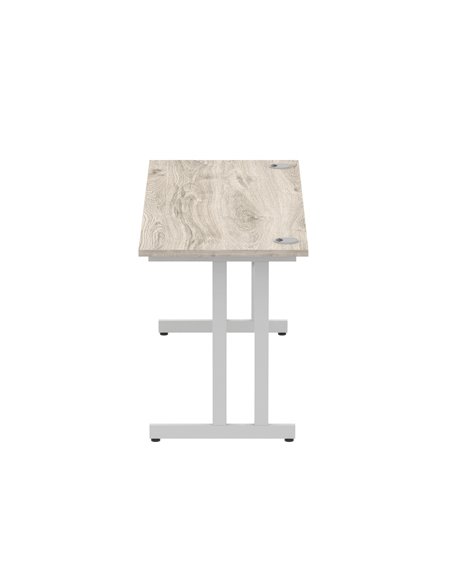 Dynamic Impulse 1600 x 600mm Straight Office Desk Grey Oak Top Silver Cantilever Leg I003075 - pic 75655 | FastDaddyshop