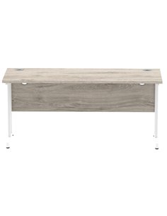 Dynamic Impulse 1600 x 600mm Straight Office Desk Grey Oak Top White Cantilever Leg I003076 2