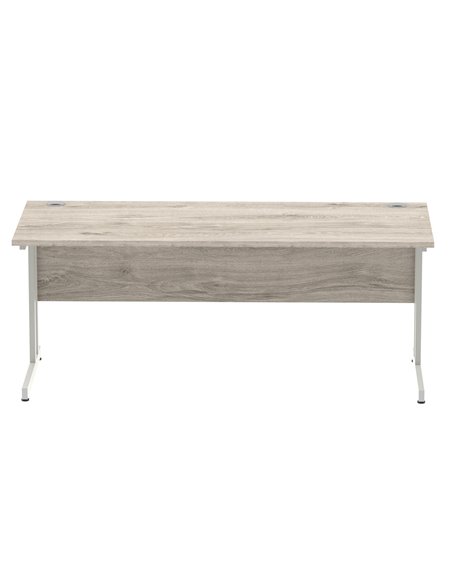 Dynamic Impulse 1800 x 800mm Straight Office Desk Grey Oak Top Silver Cantilever Leg I003078 - pic 75666 | FastDaddyshop