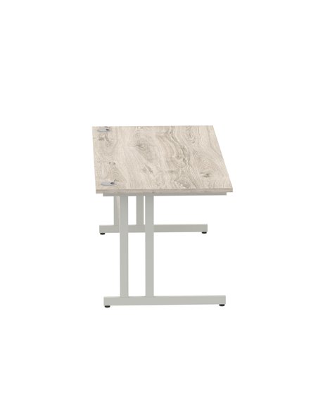 Dynamic Impulse 1800 x 800mm Straight Office Desk Grey Oak Top Silver Cantilever Leg I003078 - pic 75668 | FastDaddyshop