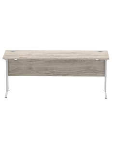 Dynamic Impulse 1800 x 600mm Straight Office Desk Grey Oak Top Silver Cantilever Leg I003079 2