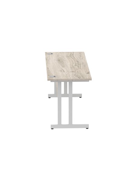 Dynamic Impulse 1800 x 600mm Straight Office Desk Grey Oak Top Silver Cantilever Leg I003079 - pic 75676 | FastDaddyshop