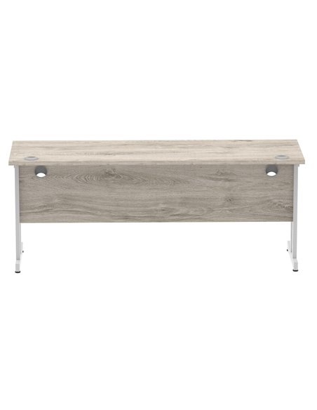 Dynamic Impulse 1800 x 600mm Straight Office Desk Grey Oak Top Silver Cantilever Leg I003079 - pic 75678 | FastDaddyshop