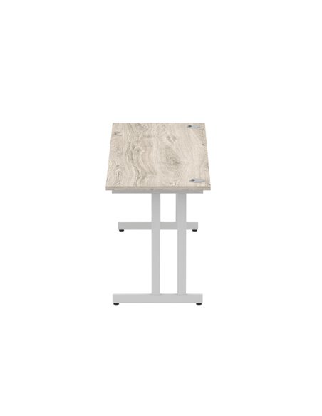 Dynamic Impulse 1800 x 600mm Straight Office Desk Grey Oak Top Silver Cantilever Leg I003079 - pic 75680 | FastDaddyshop
