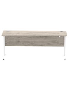 Dynamic Impulse 1800 x 600mm Straight Office Desk Grey Oak Top White Cantilever Leg I003080 2