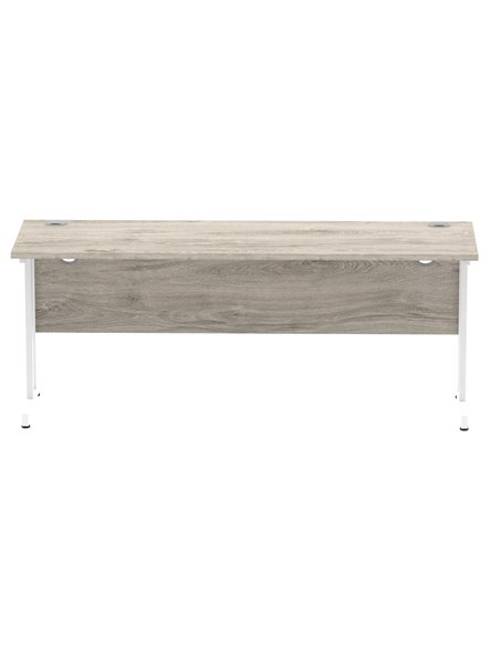 Dynamic Impulse 1800 x 600mm Straight Office Desk Grey Oak Top White Cantilever Leg I003080 - pic 75682 | FastDaddyshop