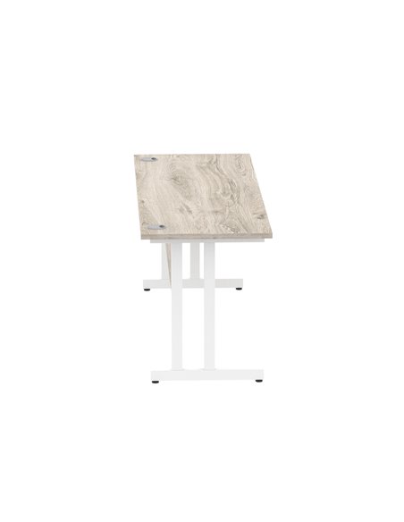 Dynamic Impulse 1800 x 600mm Straight Office Desk Grey Oak Top White Cantilever Leg I003080 - pic 75684 | FastDaddyshop
