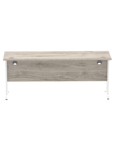 Dynamic Impulse 1800 x 600mm Straight Office Desk Grey Oak Top White Cantilever Leg I003080 - pic 75686 | FastDaddyshop