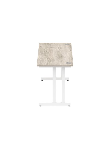 Dynamic Impulse 1800 x 600mm Straight Office Desk Grey Oak Top White Cantilever Leg I003080 - pic 75688 | FastDaddyshop
