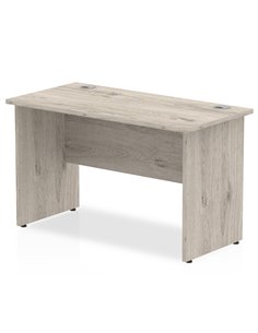 Dynamic Impulse 1200 x 600mm Straight Office Desk Grey Oak Top Panel End Leg I003086