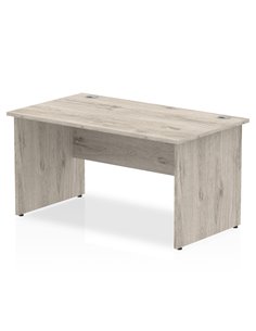 Dynamic Impulse 1400 x 800mm Straight Office Desk Grey Oak Top Panel End Leg I003087