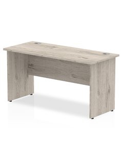 Dynamic Impulse 1400 x 600mm Straight Office Desk Grey Oak Top Panel End Leg I003088