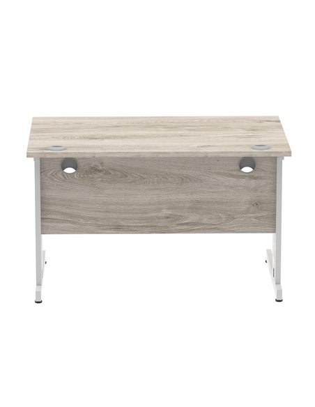 Dynamic Impulse 1200 x 800mm Straight Office Desk Grey Oak Top Silver Cable Managed Leg I003098 - pic 75718 | FastDaddyshop