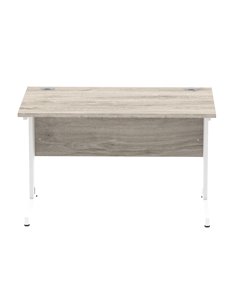 Dynamic Impulse 1200 x 800mm Straight Office Desk Grey Oak Top White Cable Managed Leg I003101 2